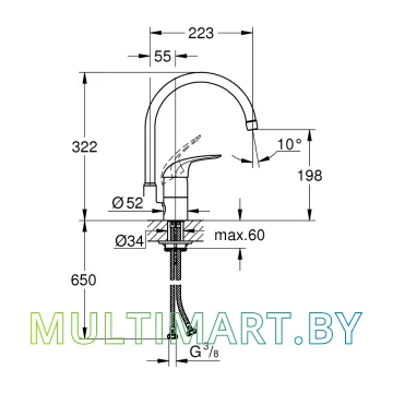 Смеситель Grohe Euroeco (32752000) картинка 2